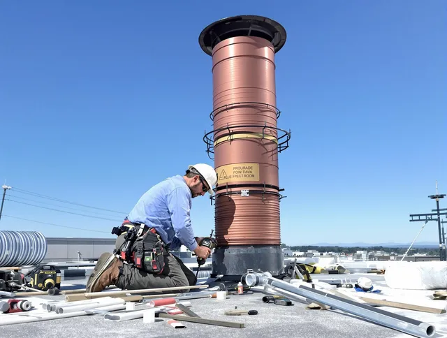 Installed chimney liner by Worthington Chimney Sweep in Worthington, OH
