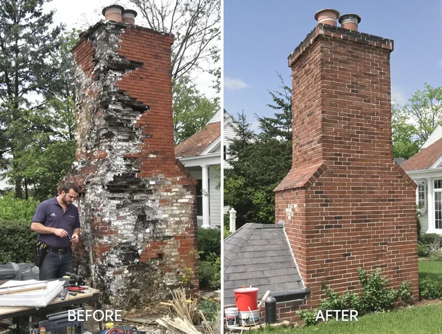 Worthington Chimney Sweep performing a full chimney restoration in Worthington, OH