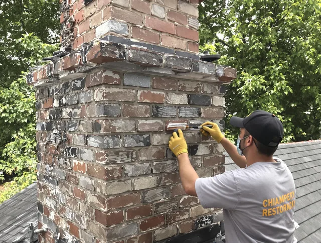 In-progress chimney restoration by Worthington Chimney Sweep in Worthington, OH