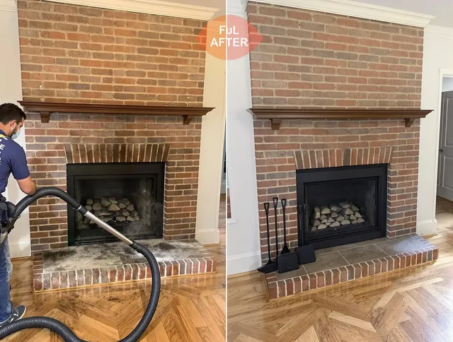 Worthington Chimney Sweep carefully sanitizing a fireplace in Worthington, OH