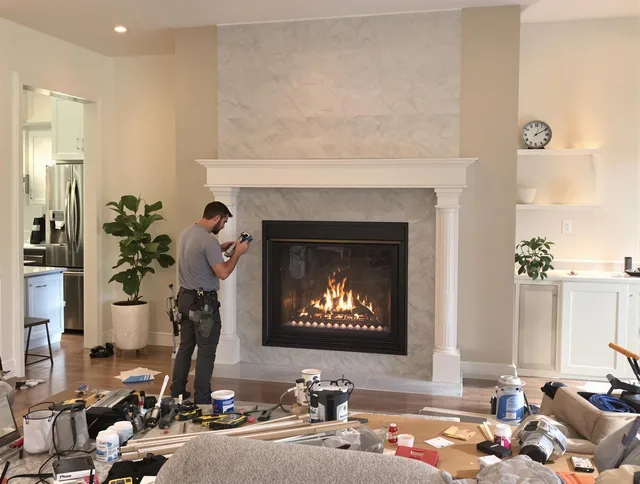 Newly installed fireplace by Worthington Chimney Sweep in Worthington, OH